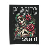 Plants Heal the Soul - Velveteen Plush Blanket - Cozy Decorative Throw for Home