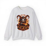 Fiery Sagittarius Ram Skull sweatshirt | Astrology Zodiac Crewneck