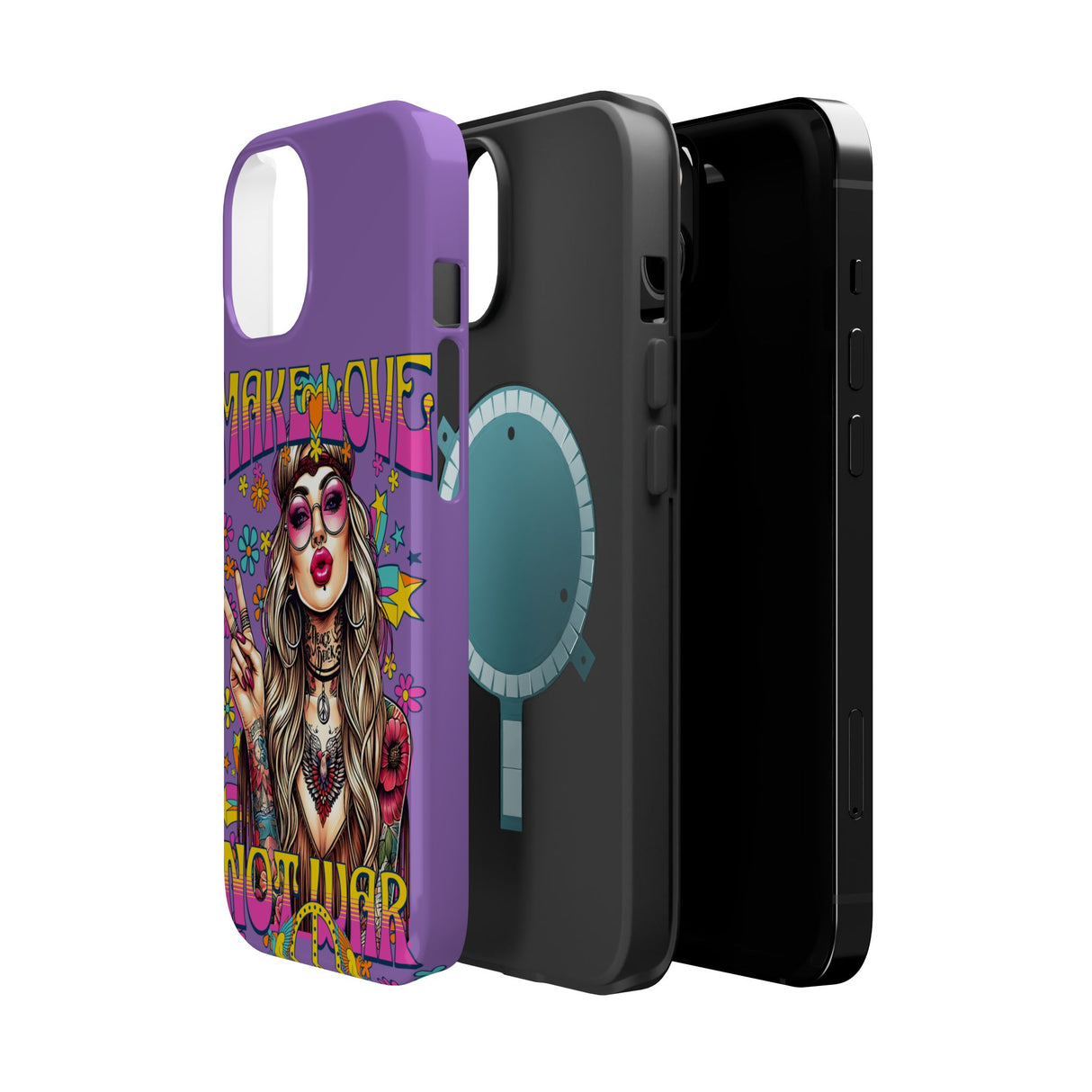 *EXCLUSIVE*MAKE LOVE NOT WAR -  Magnetic Tough Cases - Edgy Phone Protection for Bold Style