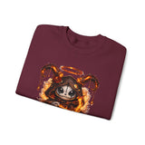Fiery Sagittarius Ram Skull sweatshirt | Astrology Zodiac Crewneck