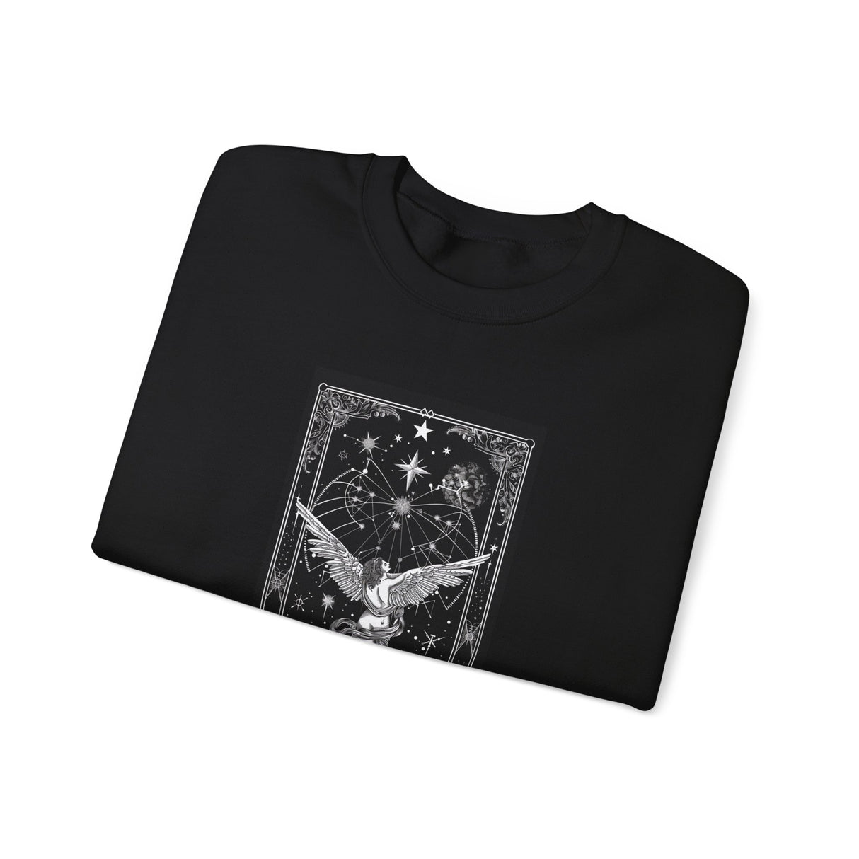 Tarot Angel Illustration Sweatshirt | Mystic Celestial Graphic Crewneck