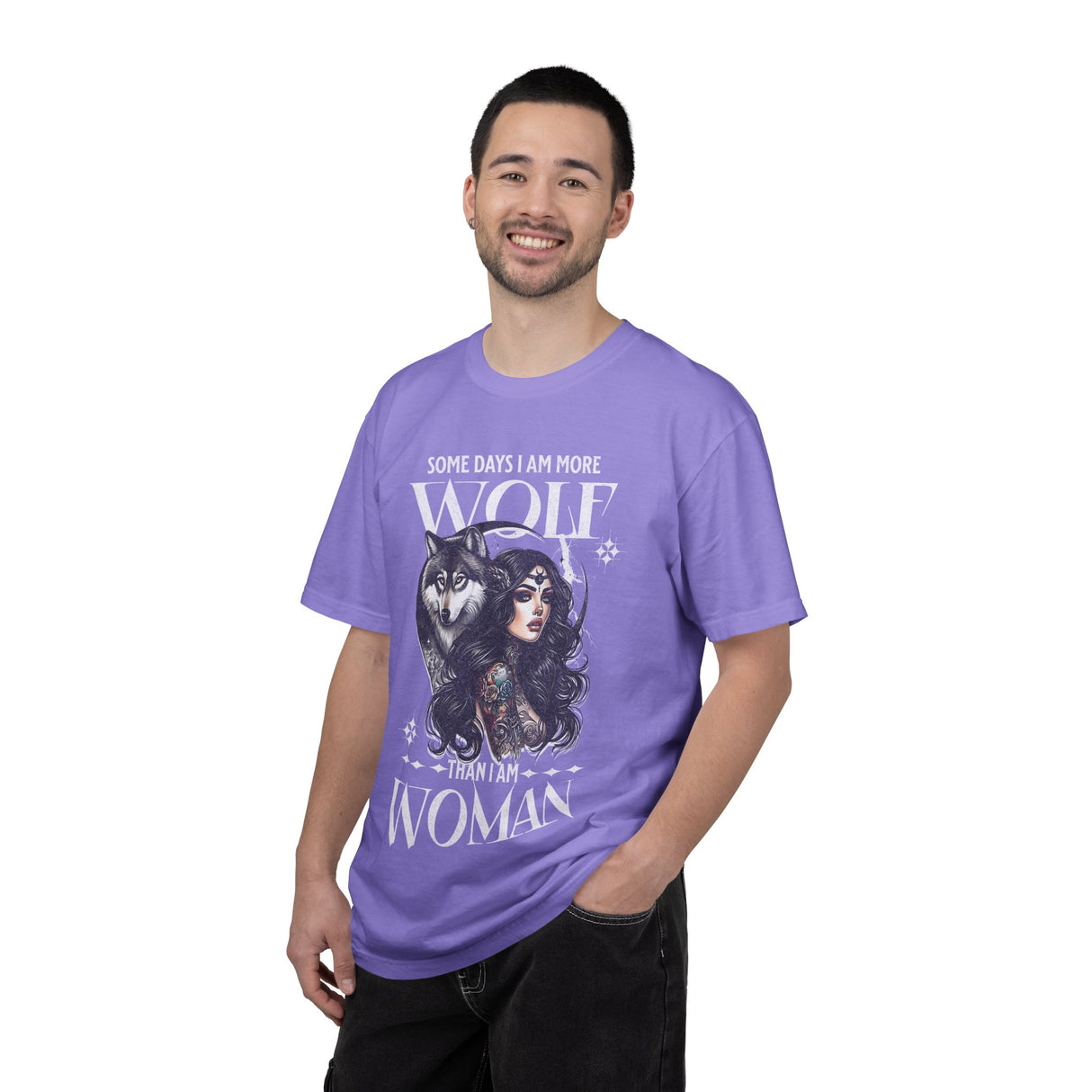 Some Days I Am More Wolf Than I Am Woman T-Shirt | Wolf Woman Illustration