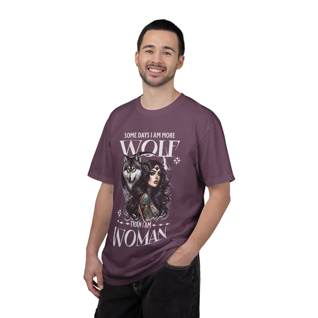 Some Days I Am More Wolf Than I Am Woman T-Shirt | Wolf Woman Illustration