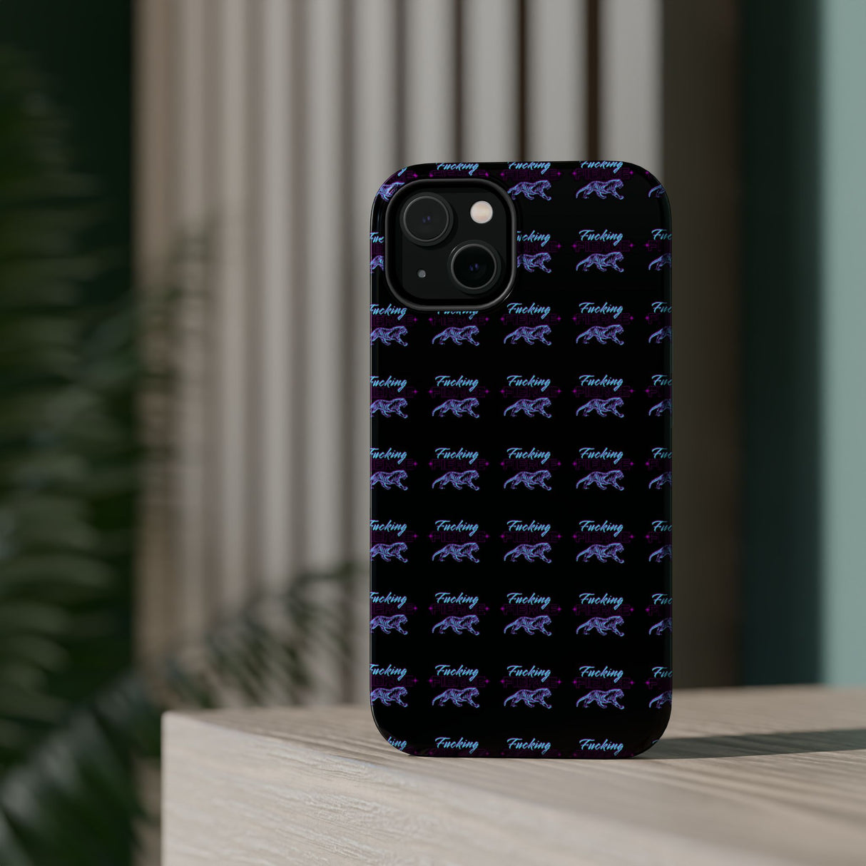 F-ing Fierce with Tiger & Neon Colors -  Magnetic Tough Cases - Edgy Phone Protection for Bold Style