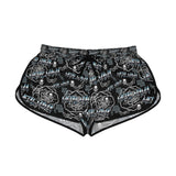 Women's Relaxed Skull Print Shorts - Metal Mama Goth Inspired