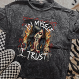 In Myself I Trust Black Mineral Wash TShirt or Sweatshirt, Skeleton, Skulls, Grunge