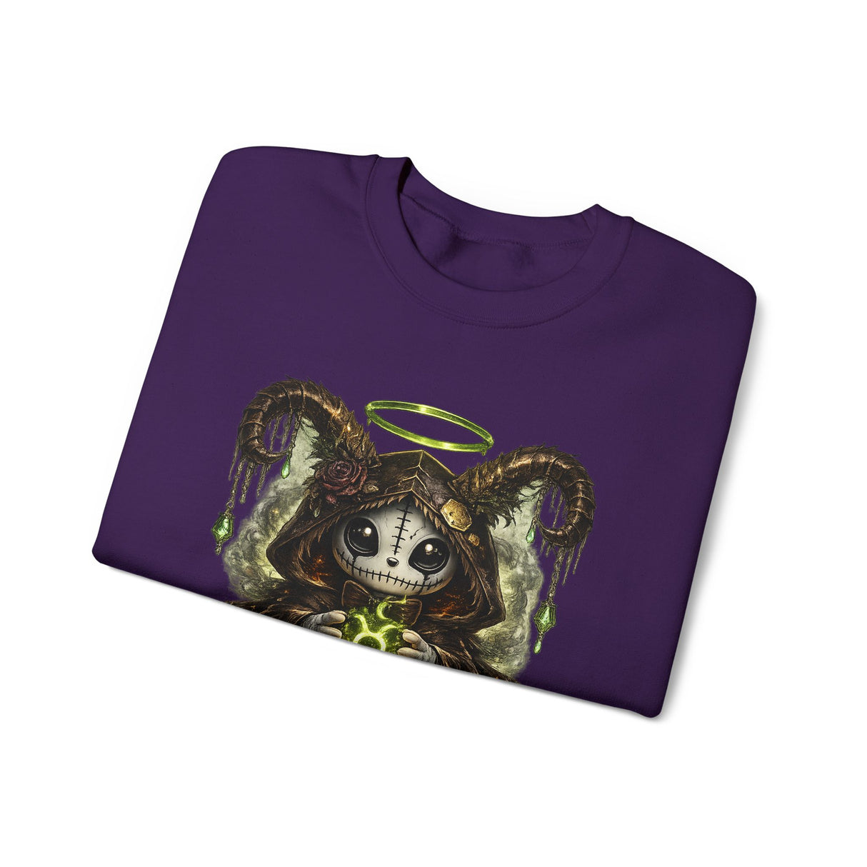 Taurus Dark Cute Goat Spirit Illustration Sweatshirt | Occult, Neon Green Zodiac