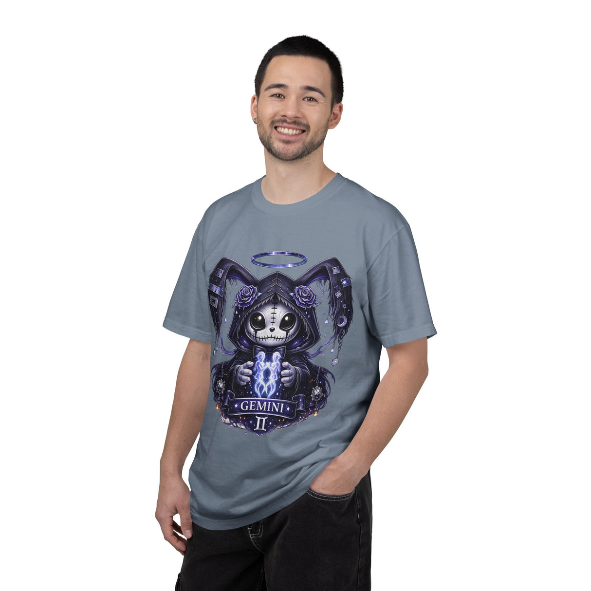 Gemini Skull Reaper T-shirt | Zodiac Twins Illustration