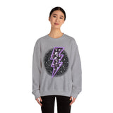 Skull Lightning Bolt Sweatshirt | Gothic Neon Skull Crewneck