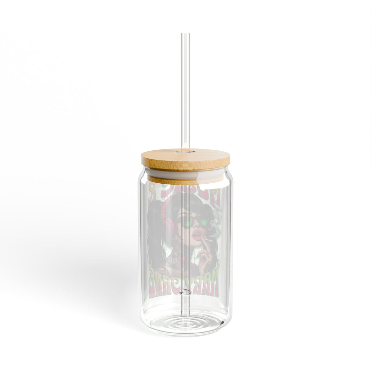 *EXCLUSIVE* MUSIC AND MARY JANE -  Motivational Sipper Glass - 16oz with Tattoo-Inspired Design