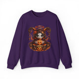 Aries Skull Mystic Illustration Sweatshirt | Zodiac Ram, Dark Angel Halo