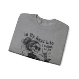 Karma Fairy Skeleton Illustration Crewneck Sweatshirt | Goth Skull Art, Boho Butterfly