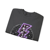 Skull Lightning Bolt Sweatshirt | Gothic Neon Skull Crewneck