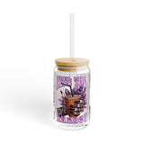 FELL THE ENERGY - CAFFEINE AND CRYSTALS  - SOME ARE GATHERING CRYSTALS - Sipper Glass - 16oz with Tattoo-Inspired Design