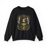 Taurus Dark Cute Goat Spirit Illustration Sweatshirt | Occult, Neon Green Zodiac