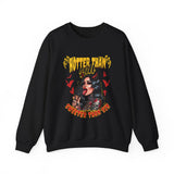 Hotter Than Hell Sweeter Than Sin Sweatshirt | Retro Tattoo Vampire, Gothic Horror