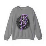 Skull Lightning Bolt Sweatshirt | Gothic Neon Skull Crewneck