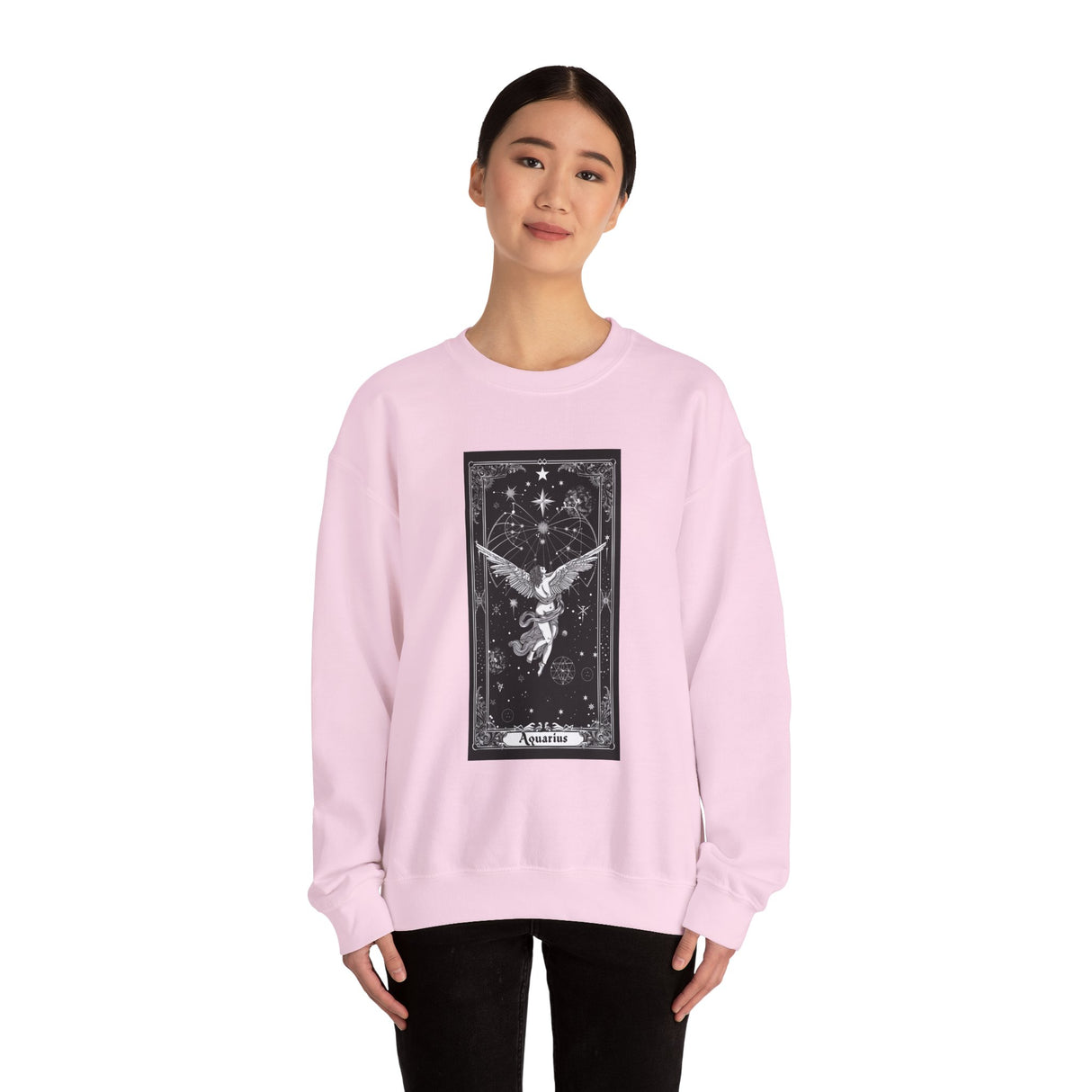 Tarot Angel Illustration Sweatshirt | Mystic Celestial Graphic Crewneck