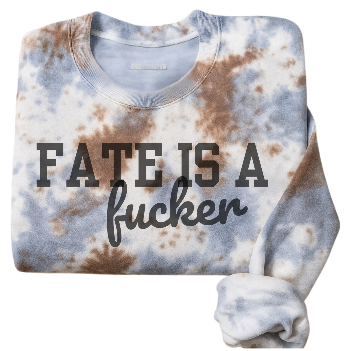 FATE IS A FUCKER BLUE GREY & TAN MARBLED  & MATCHING JOGGERS