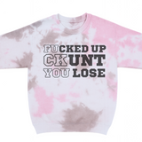 FUCKED UP CKUNT YOU LOSE FUCK YOU PINK & GREY MARBLED  & MATCHING JOGGERS