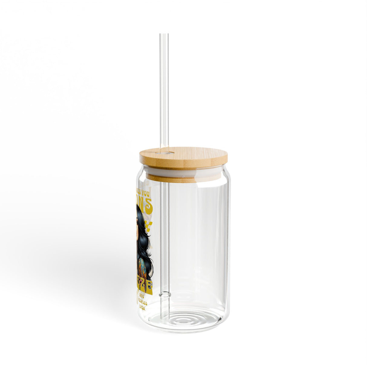 *EXCLUSIVE* WHEN LIFE GIVES YOU LEMONS, SQUEEZE THEM INTO SOMEONE'S EYES - Motivational Sipper Glass - 16oz with Tattoo-Inspired Design