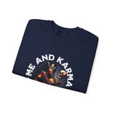 Me and Karma skull woman illustration Crewneck Sweatshirt | Vibe Like That