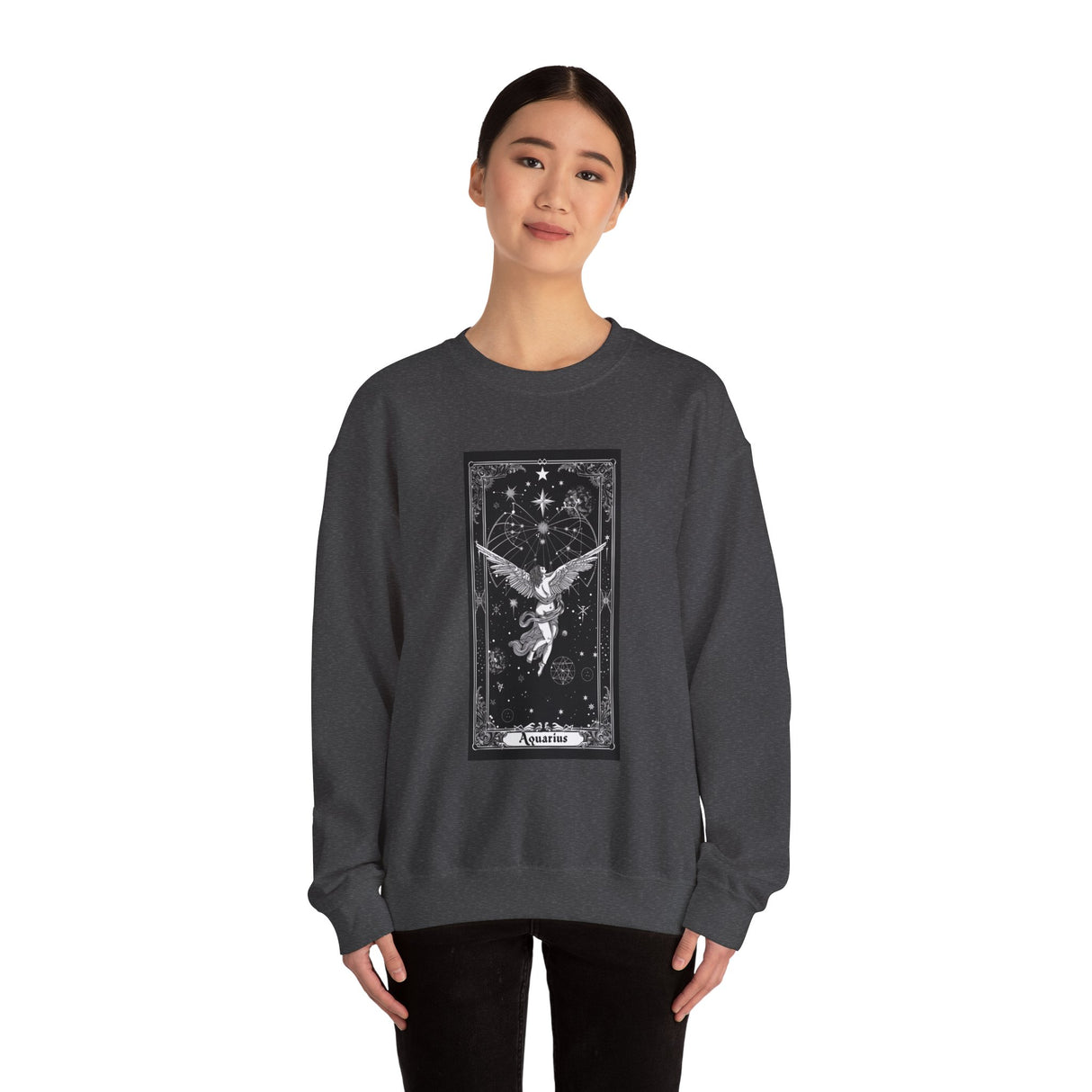 Tarot Angel Illustration Sweatshirt | Mystic Celestial Graphic Crewneck