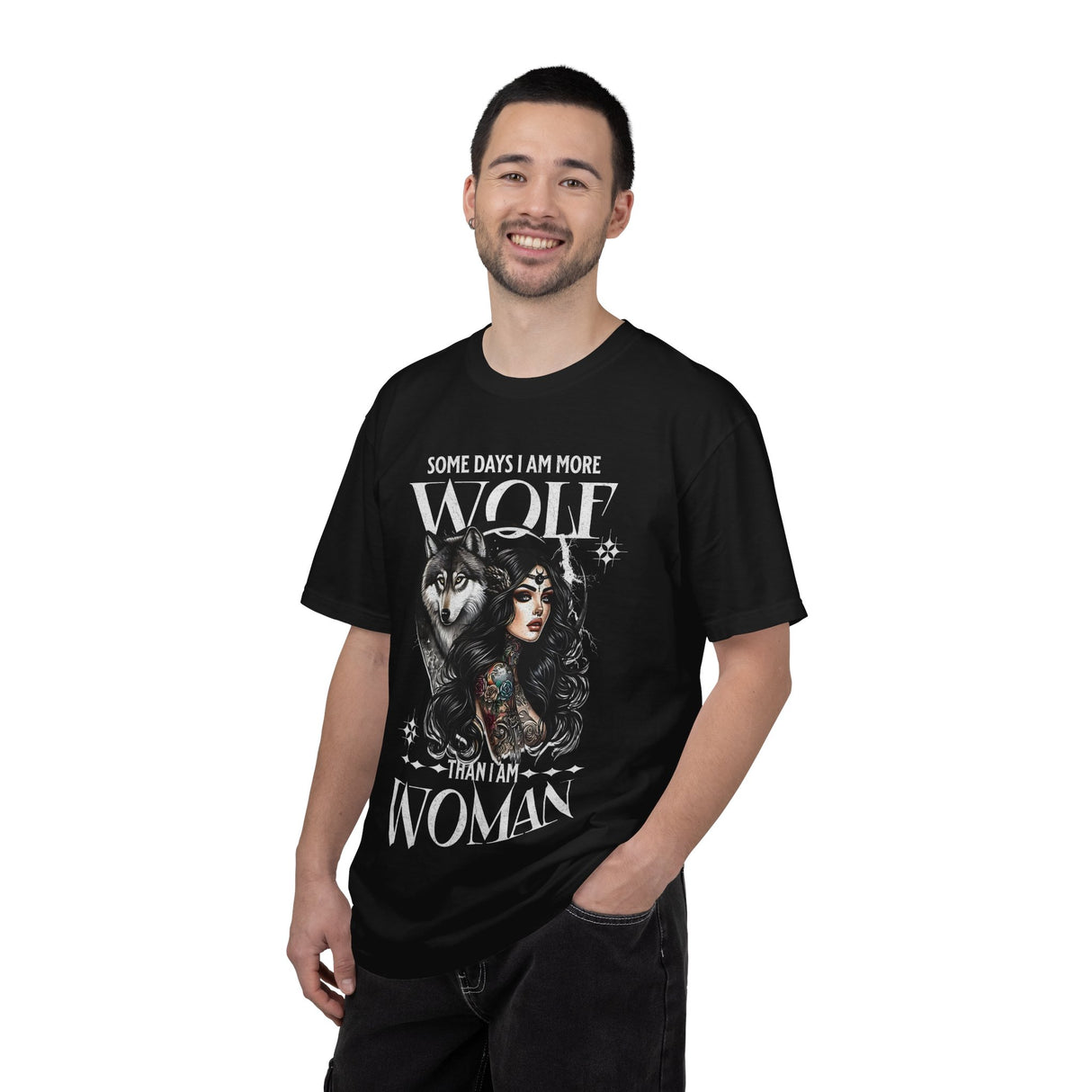 Some Days I Am More Wolf Than I Am Woman T-Shirt | Wolf Woman Illustration