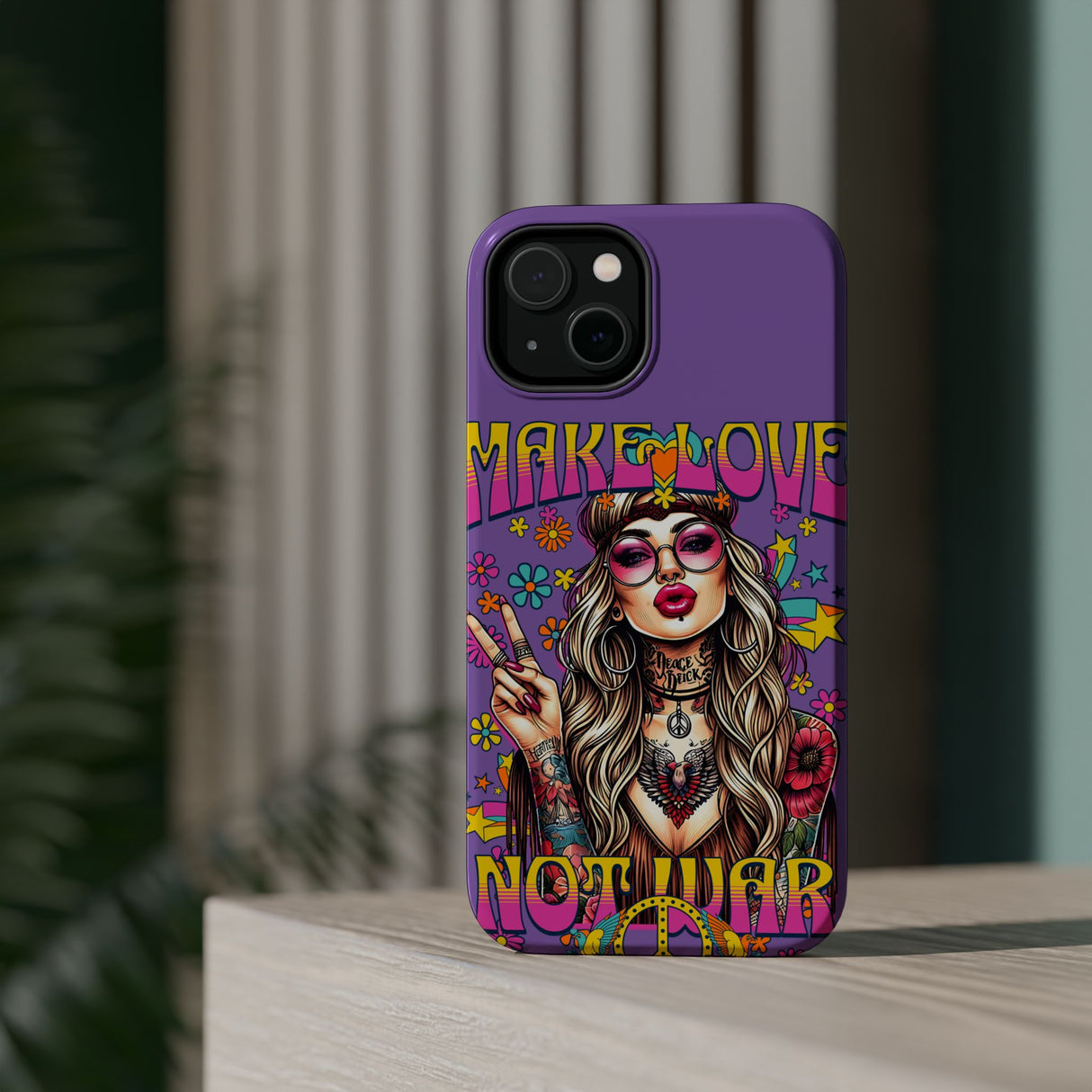 *EXCLUSIVE*MAKE LOVE NOT WAR -  Magnetic Tough Cases - Edgy Phone Protection for Bold Style