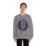 Skull Lightning Bolt Sweatshirt | Gothic Neon Skull Crewneck