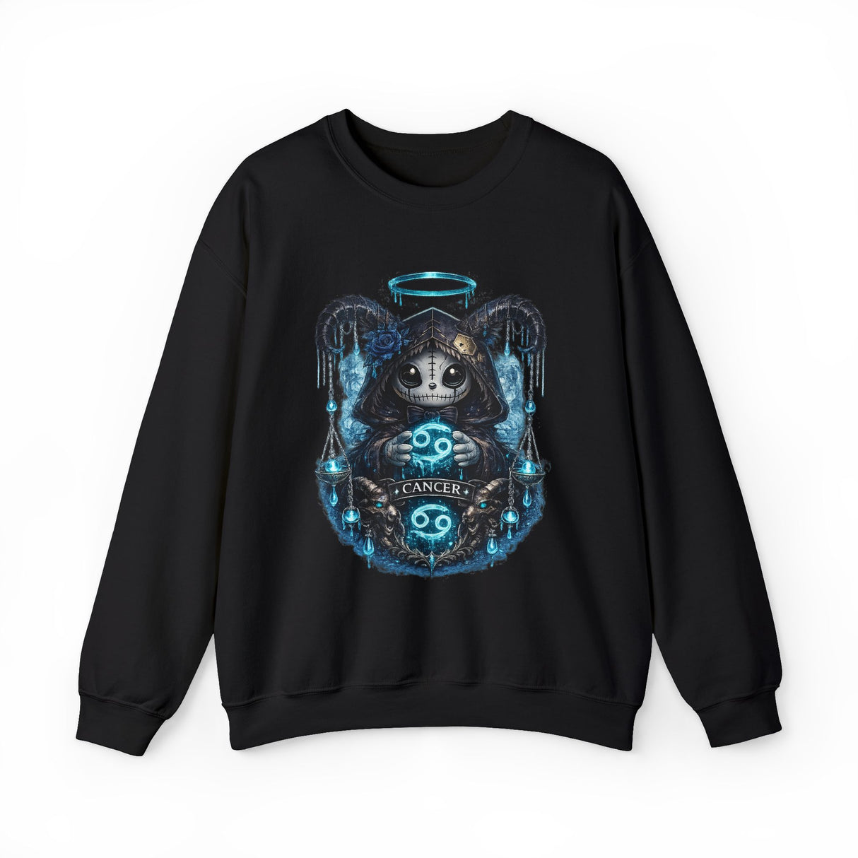 Cancer Zodiac Grim Reaper Illustration Sweatshirt | Astrology, Night Sky