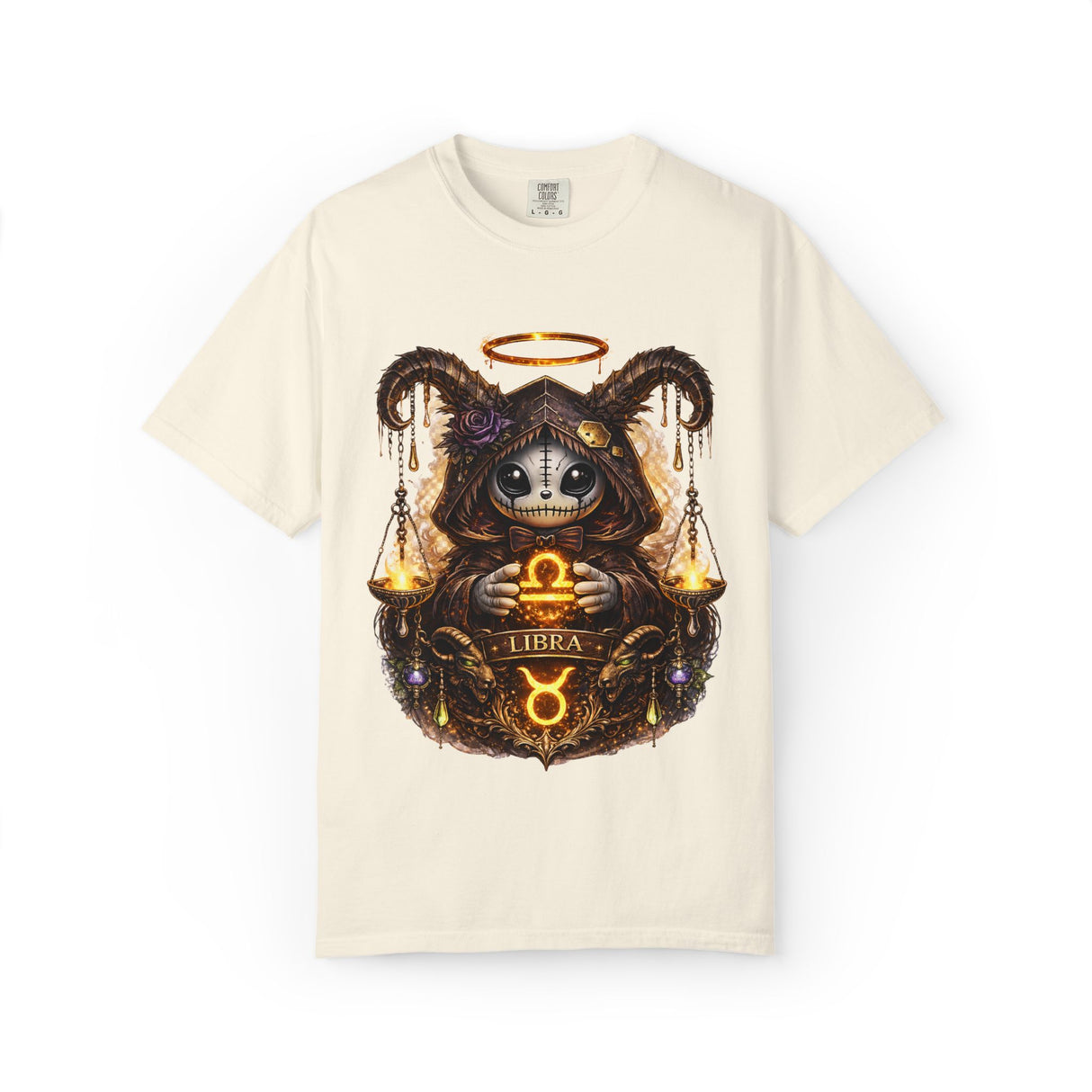 Libra Demon Cat zodiac scales T-Shirt | Astrology spooky occult tee