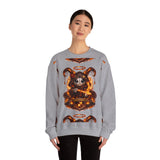 Fiery Sagittarius Ram Skull sweatshirt | Astrology Zodiac Crewneck