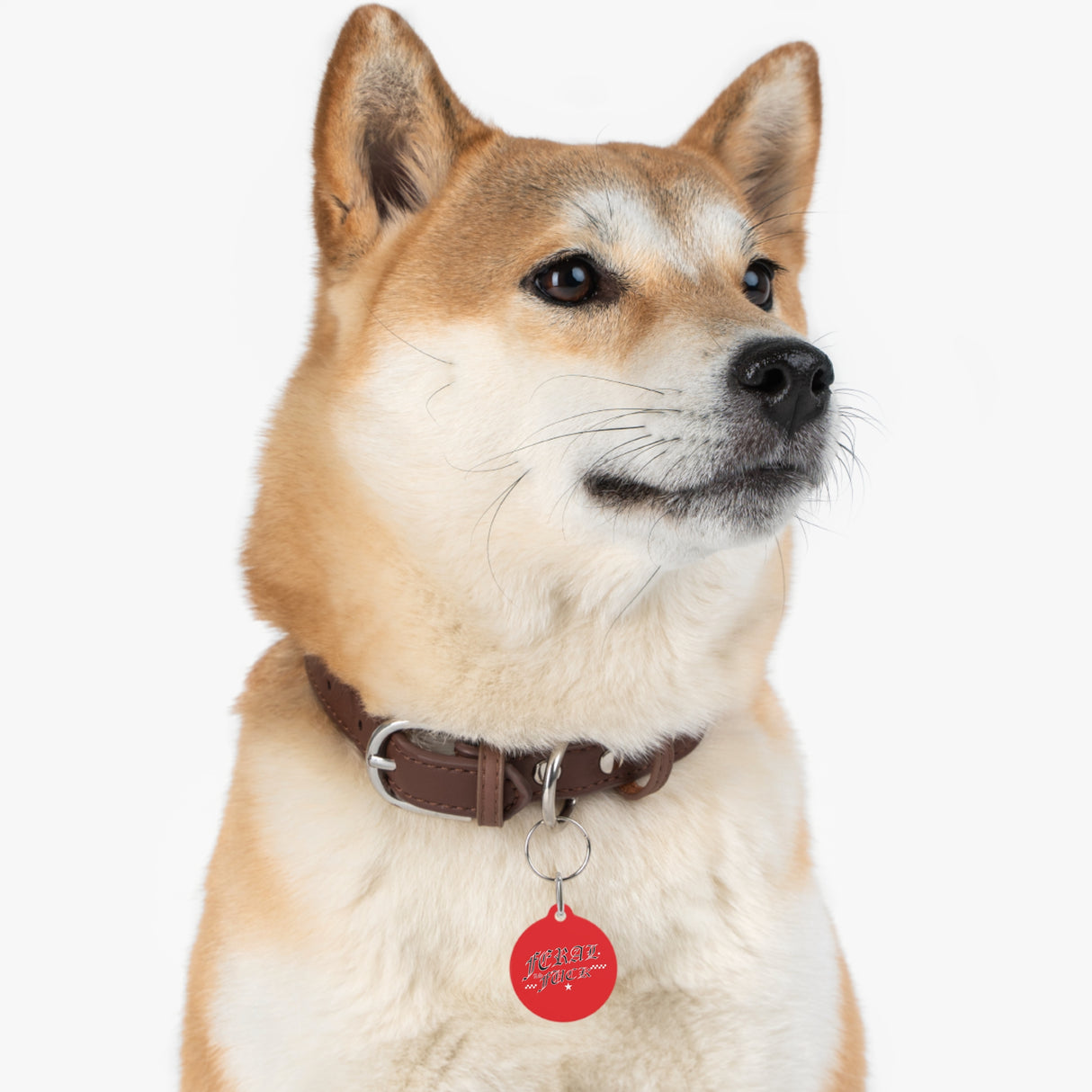 *RED* Feral as Fuck Pet Tag - Unique Dog & Cat ID Tag