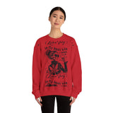 Karma Fairy Skeleton Illustration Crewneck Sweatshirt | Goth Skull Art, Boho Butterfly
