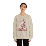 Vintage Rag Doll Clown Sweatshirt | Cute Sitting Clown Illustration