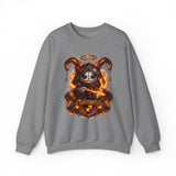 Fiery Sagittarius Ram Skull sweatshirt | Astrology Zodiac Crewneck