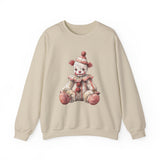 Vintage Rag Doll Clown Sweatshirt | Cute Sitting Clown Illustration