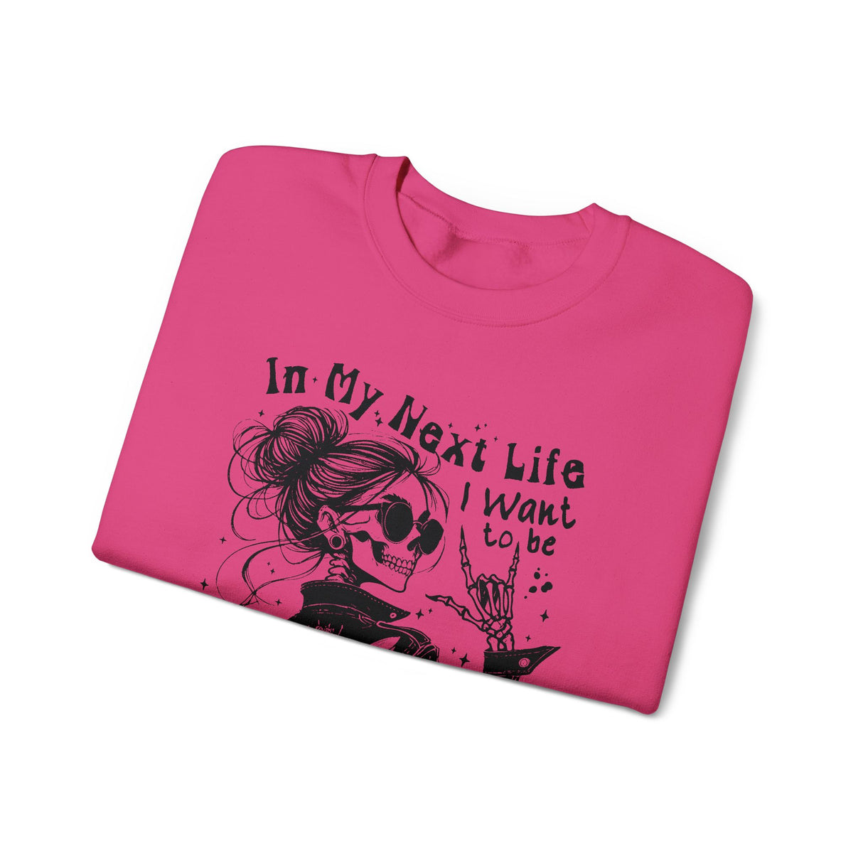 Karma Fairy Skeleton Illustration Crewneck Sweatshirt | Goth Skull Art, Boho Butterfly