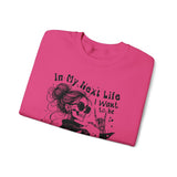 Karma Fairy Skeleton Illustration Crewneck Sweatshirt | Goth Skull Art, Boho Butterfly
