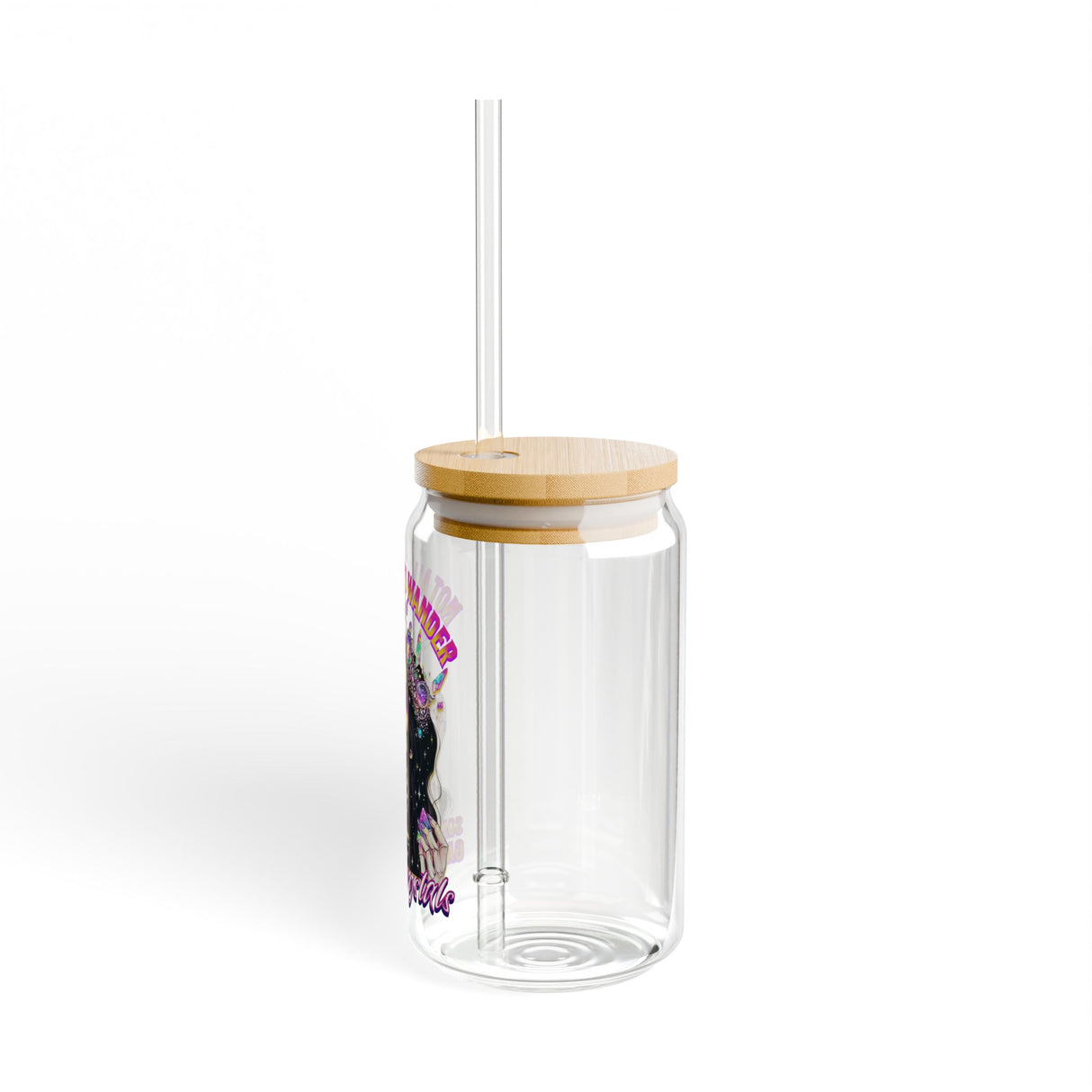 *EXCLUSIVE* NOT ALL WHO WANDER ARE LOST - SOME ARE GATHERING CRYSTALS - Sipper Glass - 16oz with Tattoo-Inspired Design