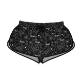 Women's Relaxed Skull Print Shorts - Angel Goth Collage