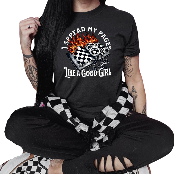 I Spread My Pages Like A Good Girl T-Shirt, Sweatshirt, or Hoodie | Goth, Grunge Women's Tops (Copy)