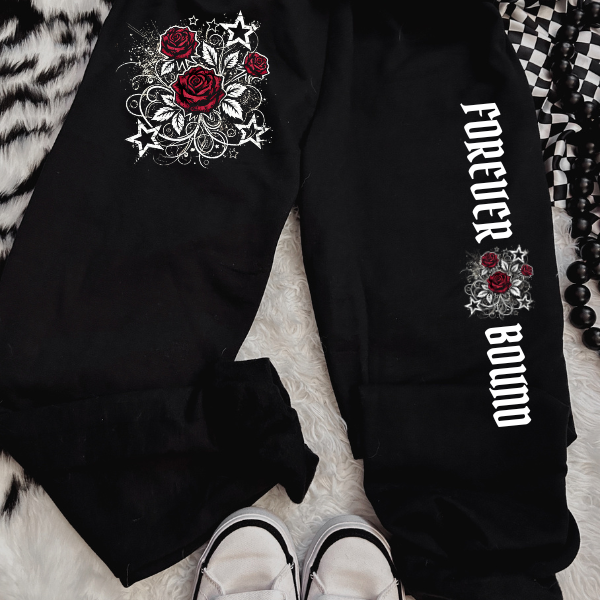 ***BUY INDIVIDUALLY***Eternally Yours Red & Black Sweatshirt or T Shirt & Forever Bound Sweatpants | Mix & Match Sweatpant Set