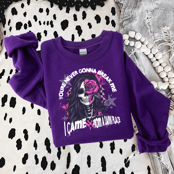 You Are Never Going to Break Me, I Came From a Dark Place Purple T-Shirt, Sweatshirt, or Hoodie