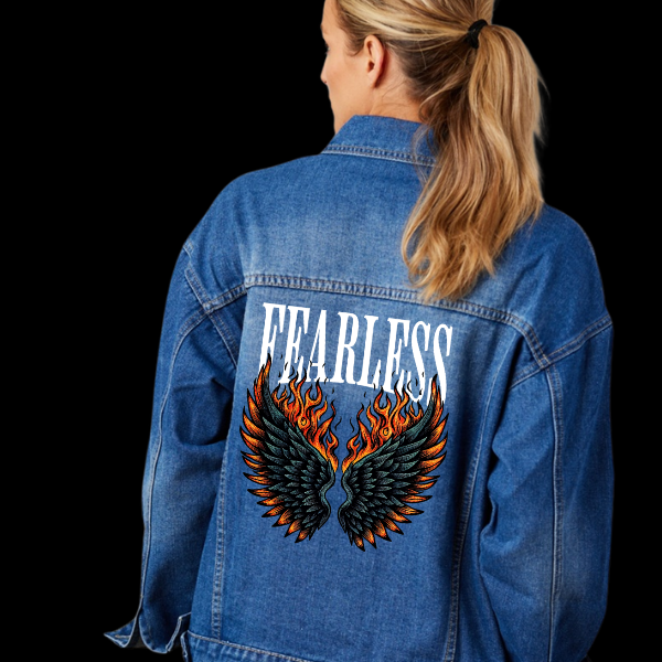 Fearless & Angel Wings Denim Jacket