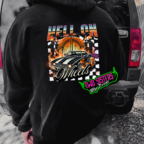 ***EXCLUSIVE***Hell on Wheels BACK GRAPHIC Black T-Shirt or Black Sweatshirt