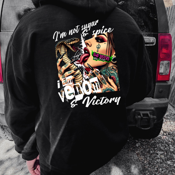 ***EXCLUSIVE***🔥 OVERSIZED BACK GRAPHIC HOODIE – VENOM & VICTORY 🖤🐍