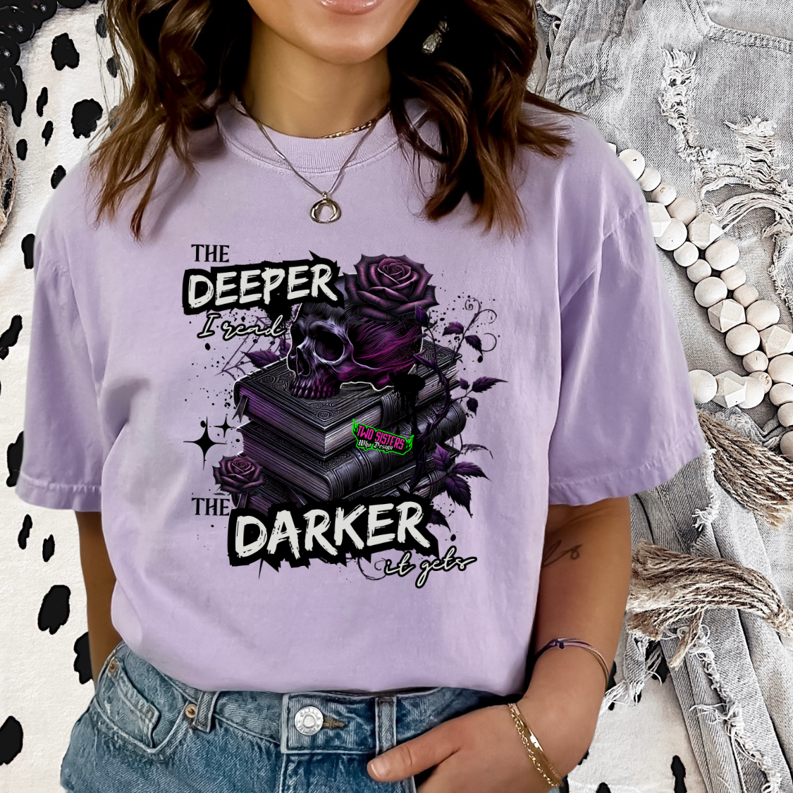 ***EXCLUSIVE***The Deeper I Read, The Darker It Gets Lavender Lane 7 Shirt