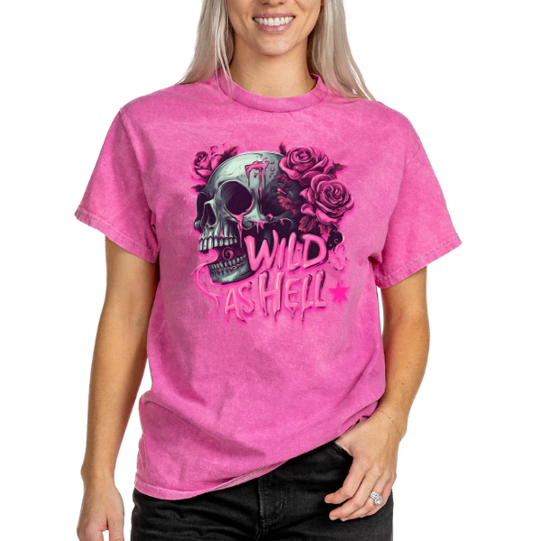 ***EXCLUSIVE***NEW COLOR***Wild As Hell Monochromatic Pink Mineral Wash TShirt